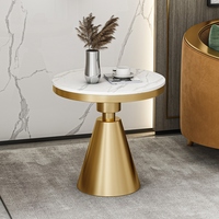 Table basse de luxe simple, ensemble de table à thé, table d'appoint en marbre, pieds en acier inoxydable, meubles de salon