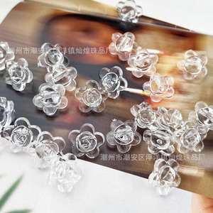 กระดุมอะคริลิคโปร่งแสงรูปดอกกุหลาบ อุปกรณ์ตกแต่งเครื่องประดับ DIY ผลิตจากเฉาโจว - Product Image 2