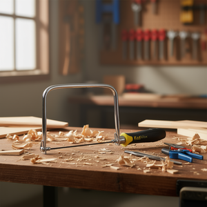 Sierra de calar FatMax de 12 pulgadas con marco de acero y mango ergonómico para cortes de precisión - Product Image 3