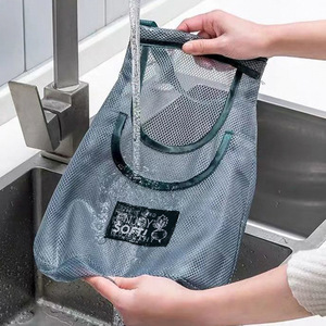 Multifunctional Mesh <b>Storage</b> Bag <b>For</b> Garlic Ginger Vegetables Breathable <b>Kitchen</b> Wall Mounted Rectangle Polyester - Product Image 3