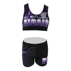 Sublimación completa Equipo de baile <span class=keywords><strong>Cheer</strong></span> Training Practice Wear Star <span class=keywords><strong>Blue</strong></span> Pink Crop Top Shorts <span class=keywords><strong>Cheer</strong></span> Girls Youth - Product Image 3