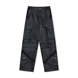 <span class=keywords><strong>Jeans</strong></span> <span class=keywords><strong>Larghi</strong></span> da Uomo in Denim Cerato Stile High Street Streetwear Hip Hop, Pantaloni Vestibilità Ampia in <span class=keywords><strong>Jeans</strong></span> Cerato Effetto <span class=keywords><strong>Pelle</strong></span> Lavata con Tasche Grandi - Product Image 4