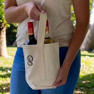 Lilalila Factory Canvas Wine Tote Reusable Canvas Wine Bag for Wine Bottles - Product Image 6