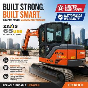 Mini-excavatrice d'occasion Hitachi ZX65 d'origine japonaise, 6,5 tonnes, excavatrice hydraulique sur chenilles, certifiée CE EPA pour la construction - Product Image 1