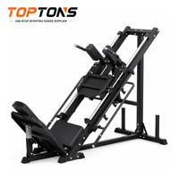 TOPTONS Appareil de musculation professionnel 2-en-1 Leg Press et Hack Squat en acier, à charge libre, double fonction pour le bas du corps