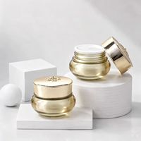 Pot cosmétique en verre avec couvercle rose doré, vide, pour crème visage, emballage pour soins de la peau
