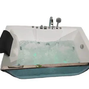 Mooi Design Whirlpool Badkamer Hoek Bad Acryl Massage Gehard Glas Bad Met Led Onderwater Licht