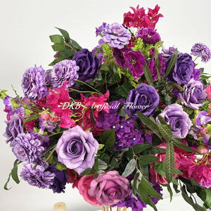 Boule de fleurs artificielle classique en forme de rose violette, arrangement floral pour centre de table, décoration de mariage - Product Image 3