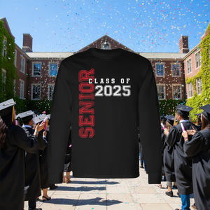 Maglietta a Maniche Lunghe per Laurea 2025, T-Shirt Promozionale per Studenti di Ultima Classe 2025 - Product Image 3