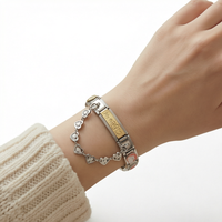 Bracelet à breloques italien en acier inoxydable, fermoir cœur, bijou romantique pour couple, cadeau de mariage