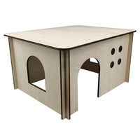 Maison pour animaux de compagnie en bois poli personnalisé pour hamsters chinchillas cochons d'inde signe mural cachette cage artisanat en bois boîtes en bois