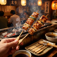 Brochettes en bambou de qualité supérieure, écologiques, jetables, de qualité alimentaire, certifiées FSC, FDA, LFGB, CE N° 1935/2004, DGCCRF