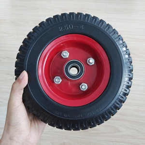 2, 50-4 Gummi rad mit roter Stahl felge <span class=keywords><strong>8</strong></span>-Zoll-Reifen-Schubkarre Mehrzweck-Pneumatik räder - Product Image 2