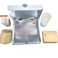 Caja de Pizza Desechable de Aluminio SP4989, de 7, 8, 9, 10 y 12 Pulgadas, Corrugada, Tipo Carpeta, para Comida para Llevar