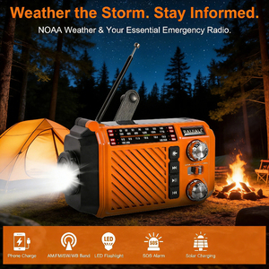 Radio de Emergencia Solar Alecter APH-SR17 con Manivela, NOAA/AM/FM/SW, Cargador Portátil de 2600mAh, Linterna y Alarma SOS - Product Image 3