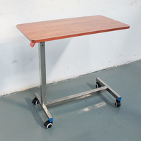 Table de repas d'appoint en bois pour lit d'hôpital, pour la réadaptation des personnes âgées, en acier inoxydable, pliable et réglable en hauteur, pour maison de retraite, modèle Fuda D-6
