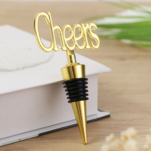 Cheers <b>Wine</b> Bottle <b>Stopper</b> Gold Zinc Alloy Wedding Party Gift Simple Style - Product Image 3