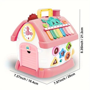Casa de música interactiva Juguete 6 en 1 Educativo con luces Reloj de música Teléfono Coche para el <span class=keywords><strong>desarrollo</strong></span> de habilidades motoras cognitivas - Product Image 6