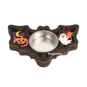 Base créative en bois pour chandelier d'Halloween Décoration de table de vacances pour les fournitures de fête promotionnelles ajoutant Thanksgiving - Product Image 4