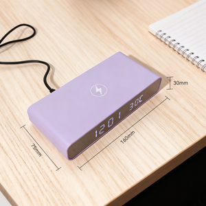 חדש קידום עיצוב מודרני הבית חשמלי הוביל שלב rgb לעמוד בכל חדר שעון טעינה אלחוטית שעון שולחן עם מטען - Product Image 2