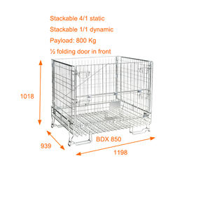 1198x939xh1018mm מגולוון מחזור מתכת מתקפלת - Product Image 3