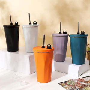 Tasse à café thermos de voyage en acier inoxydable 304 de grande capacité avec couvercle à ventouse scellé et paille pour les amateurs de maison et de voiture - Product Image 1