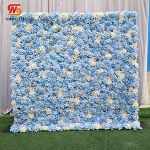 Smooth Factory Price Wholesale Flower Wall 8ft 8ft High Quality Blue Rose Artificial Flower Wall Backdrop Decorative - Product Image 3