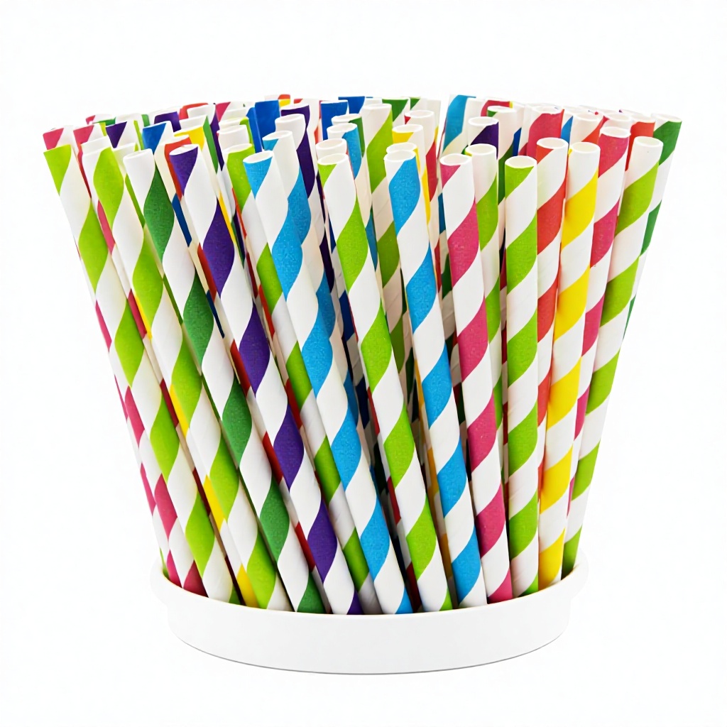 Paper Drinking Straws Sturdy Non-Soggy 100% Biodegradable Food-Safe Ink Multi-Layered