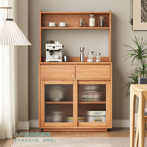 Solid Wood <b>Sideboard</b> Oak <b>Storage</b> Unit Modern Minimalist Living Room Cabinet - Product Image 3