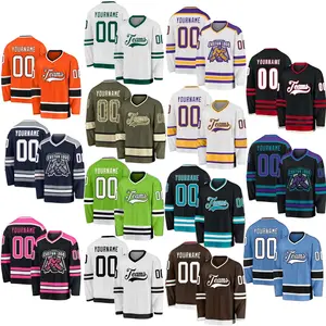 Wholesale men custom Embroidery NHLing american hockey jerseys design blank sublimation mesh print temas uniform 2023-2024