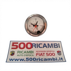 Reloj Analógico de Estilo Antiguo para FIAT 500 y 126, Color Blanco Cromado para el Tablero - Elegante Reloj de Salpicadero, Accesorio Automotriz - Product Image 1