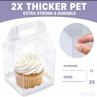 Boîtes articulées en plastique transparent personnalisées à bas prix pour l'affichage et l'emballage de gâteaux, de pâtisseries et d'aliments à usage industriel