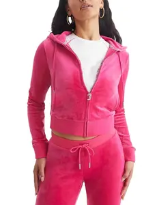 zip-front jacket pull zipper Y2K hoodie Womens Hoodie