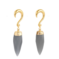 Piercings d'oreille classiques en pierre naturelle, cadeau de mariage, poids d'oreille pour enfants, crochets en acier inoxydable 361, tunnels de perçage d'oreille, bijoux de corps