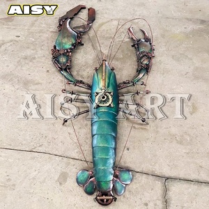 Rétro Nostalgique Style Industriel Écrevisse Modèle Pendentif Hotpot Restaurant Grill bar Magasin Mur Métal Fer Décoration - Product Image 1