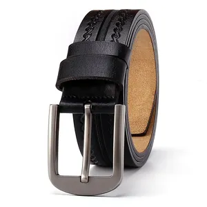 Wholesale Factory Genuine Leather Belts For Business Pin Buckle Luxury Genuine Leather Belt For Comfort