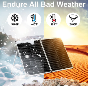 Livraison gratuite pour les panneaux solaires pliables 100W, étanches IP67, en alliage d'aluminium anodisé, efficacité 20%, utilisation en extérieur - Product Image 3