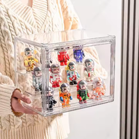 Boîte aveugle modèle en acrylique présentoir de rangement Labubu empilable en plastique transparent boîte de rangement à main de bureau support bureau à domicile