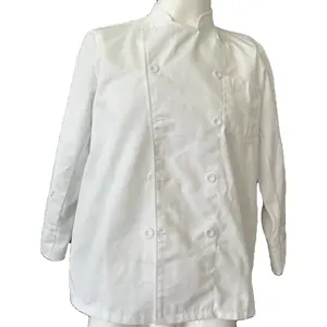 नई आगमन टीसी 65/35 कैटरिंग वर्दी 190जीएसएम सफेद शेफ जैकेट पुरुषों के लिए अनुकूलित लंबी आस्तीन वाले कामकाजी कपड़े