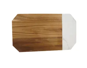 अद्वितीय चौकोर आकार बबूल की लकड़ी काटने बोर्ड संगमरमर काटने बोर्ड मजबूत सुविधाजनक बबूल की लकड़ी और संगमरमर संयोजन