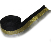 Ruban élastique en spandex/coton de haute qualité de 2 pouces avec ligne dorée et argentée, sangle de 5 cm de large pour bandoulière de sac