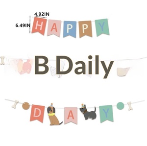 Décoration de fête d'<span class=keywords><strong>anniversaire</strong></span> pour chien transfrontalière : Guirlande de lettres en forme de queue de poisson à suspendre avec ballons et drapeaux pour gâteau - Product Image 2