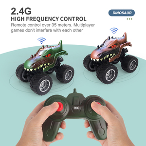Camion dinosaure télécommandé JJRC 2.4G pour enfants, voiture télécommandée Jurassic avec chargeur et câble USB, jouets de simulation de dinosaures - Product Image 3