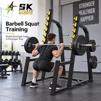 Rack de musculation SK réglable multi-crochets avec supports de rangement pour haltères, idéal pour les salles de sport commerciales et la musculation.