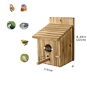 บ้านนกป่ากล่องบ้านนก2รูแขวนสำหรับบ้านนกกลางแจ้งบ้านนก - Product Image 5