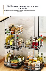 Moderno Estante Giratorio de Tres Niveles para Condimentos, para Almacenamiento en la Encimera de Salsa de Soya y Vinagre - Product Image 6