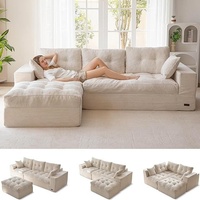 Grenzüberschreitendes Exklusives Vakuum-Komprimiertes Sofa-Modul Wohnzimmer Chaiselongue L-förmiges Design Verstellbares Lazy-Style Schlafsofa