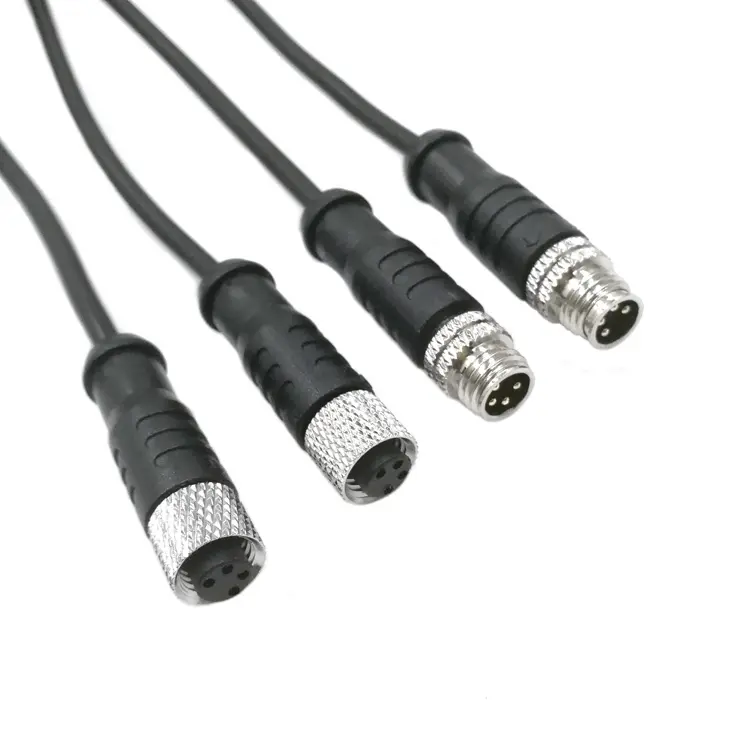 M8 Waterproof Metal LED Wire Connector 2 3 4 5 6 8 Pin Cable 20mm for LED Strip Light, Scooter, E-bike