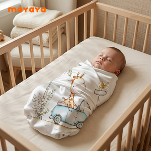 Manta Envolvente de Muselina de Algodón para Bebé, Diseño de Jirafa, Ligera, para <span class=keywords><strong>Recién</strong></span> <span class=keywords><strong>Nacidos</strong></span>, Venta al Por Mayor - Product Image 4