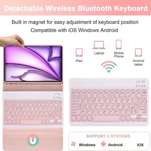 2024 mới tùy chỉnh ngôn ngữ có thể tháo rời có thể sạc lại từ bàn phím không dây Bìa trường hợp đối với iPad không khí 13 2024 trường hợp bàn phím - Product Image 4